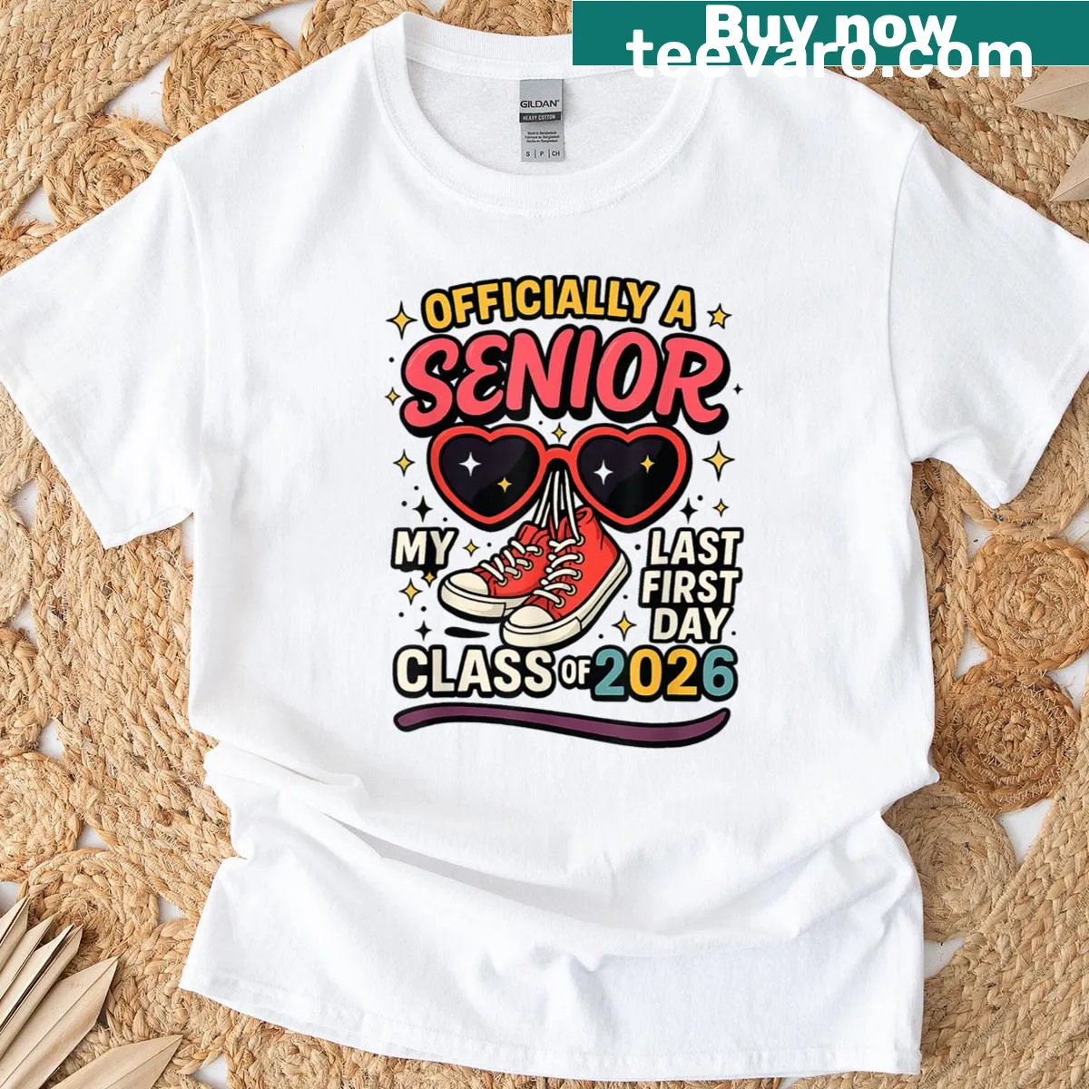 T-shirt celebrating senior status for Class of 2026 — on a men's t-shirt