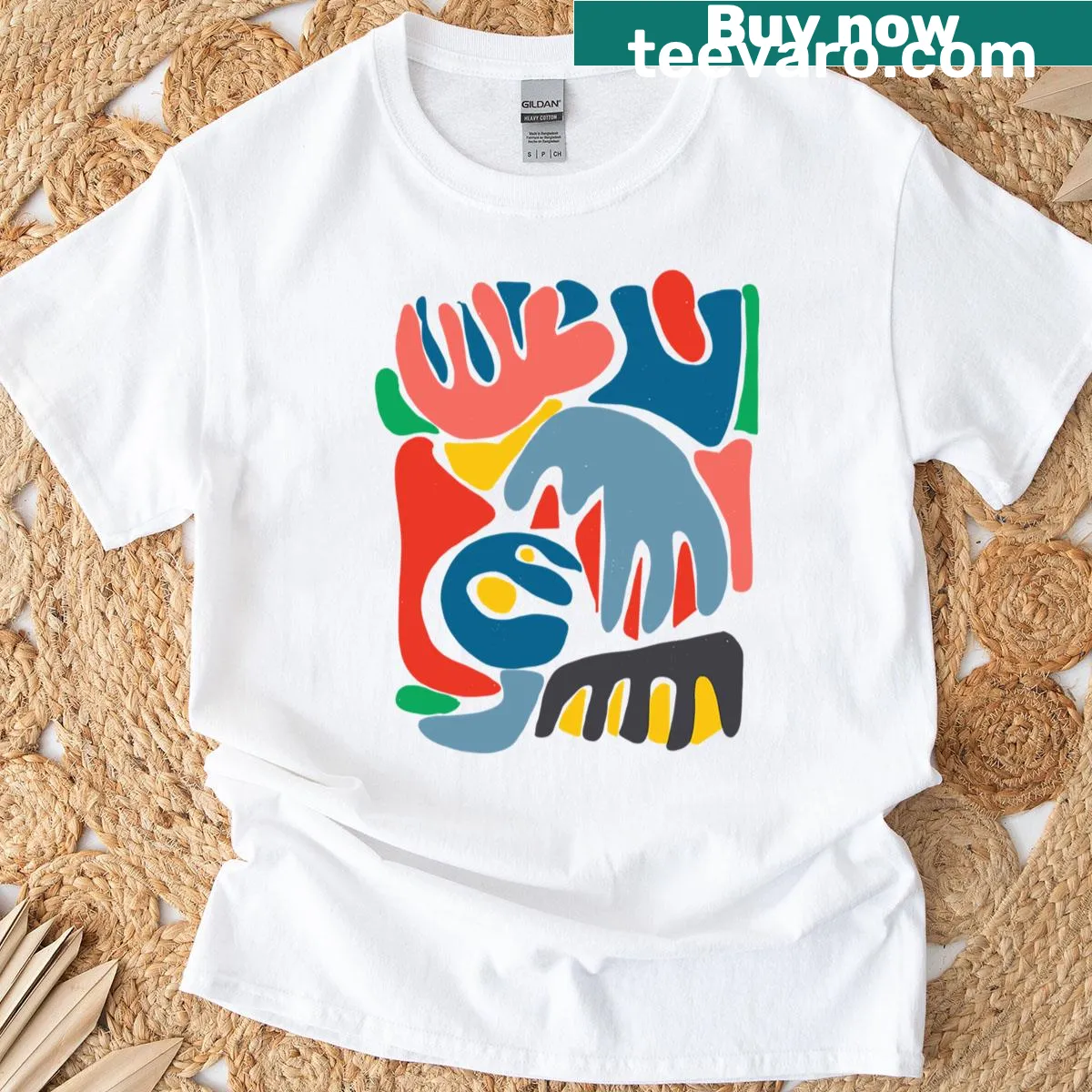 Bold abstract T-shirt with modern art design — on a men's t-shirt