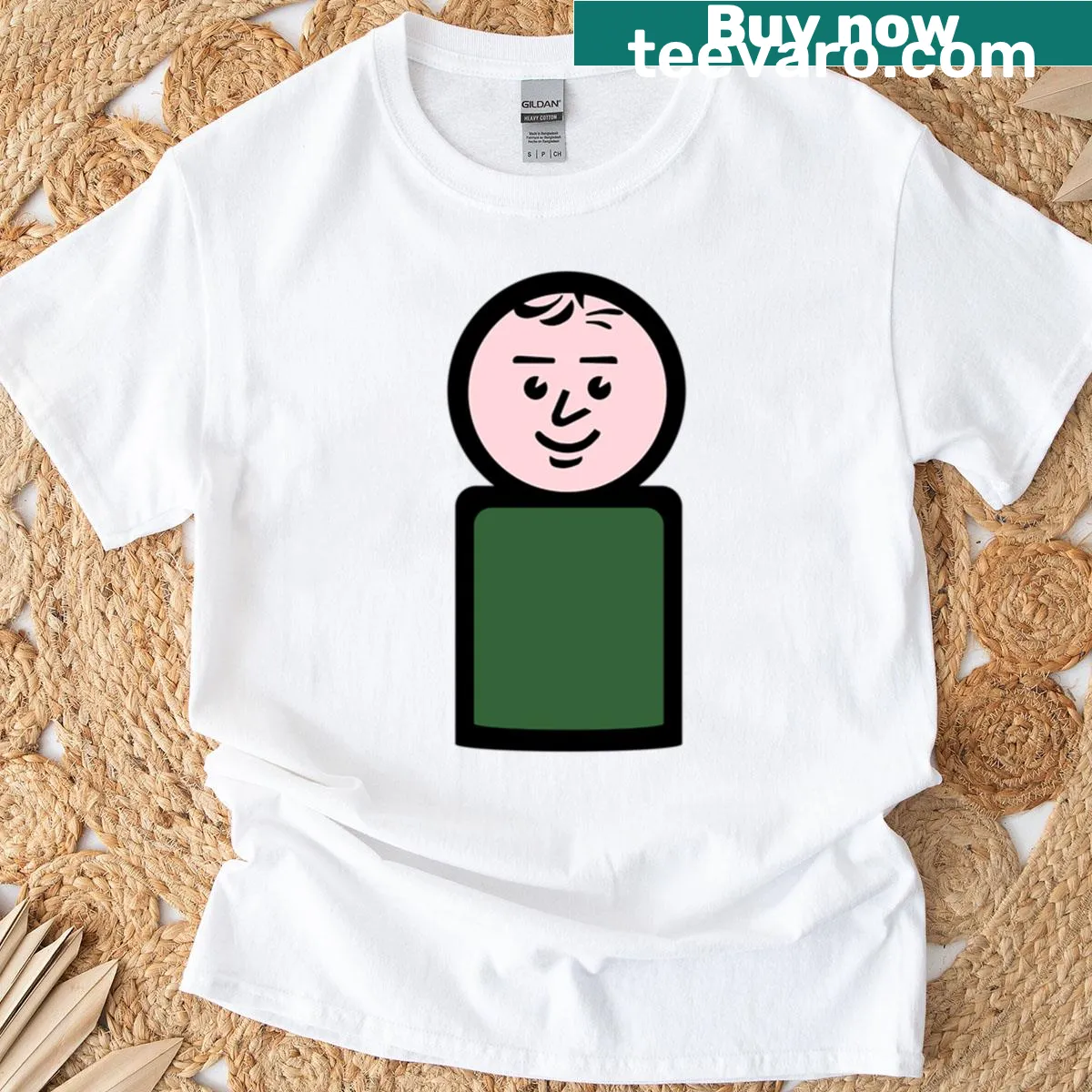 Dad t-shirt with a playful family figure graphic — on a men's t-shirt