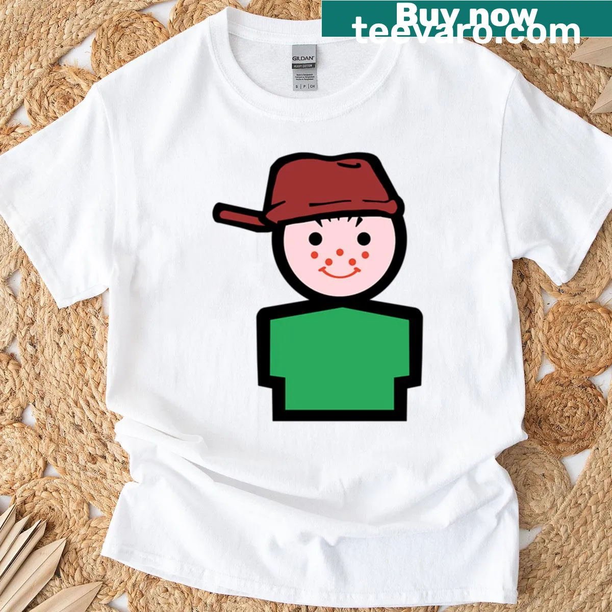 Cartoon family figure t-shirt featuring a playful character — on a men's t-shirt