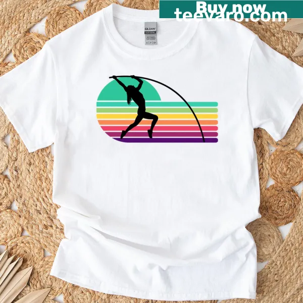 Pole vaulting themed T-shirt with inspirational typography