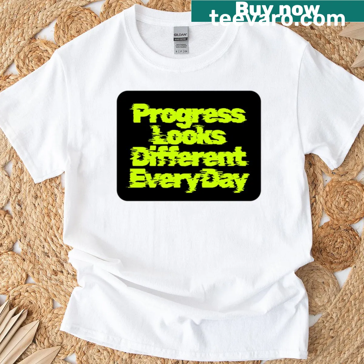 Inspirational T-shirt featuring typography about personal progress — on a men's t-shirt