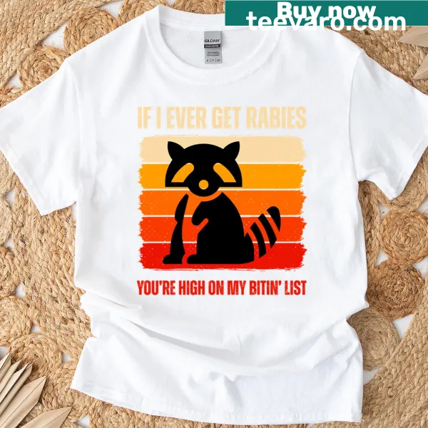 Raccoon meme graphic t-shirt for humorous gifts.
