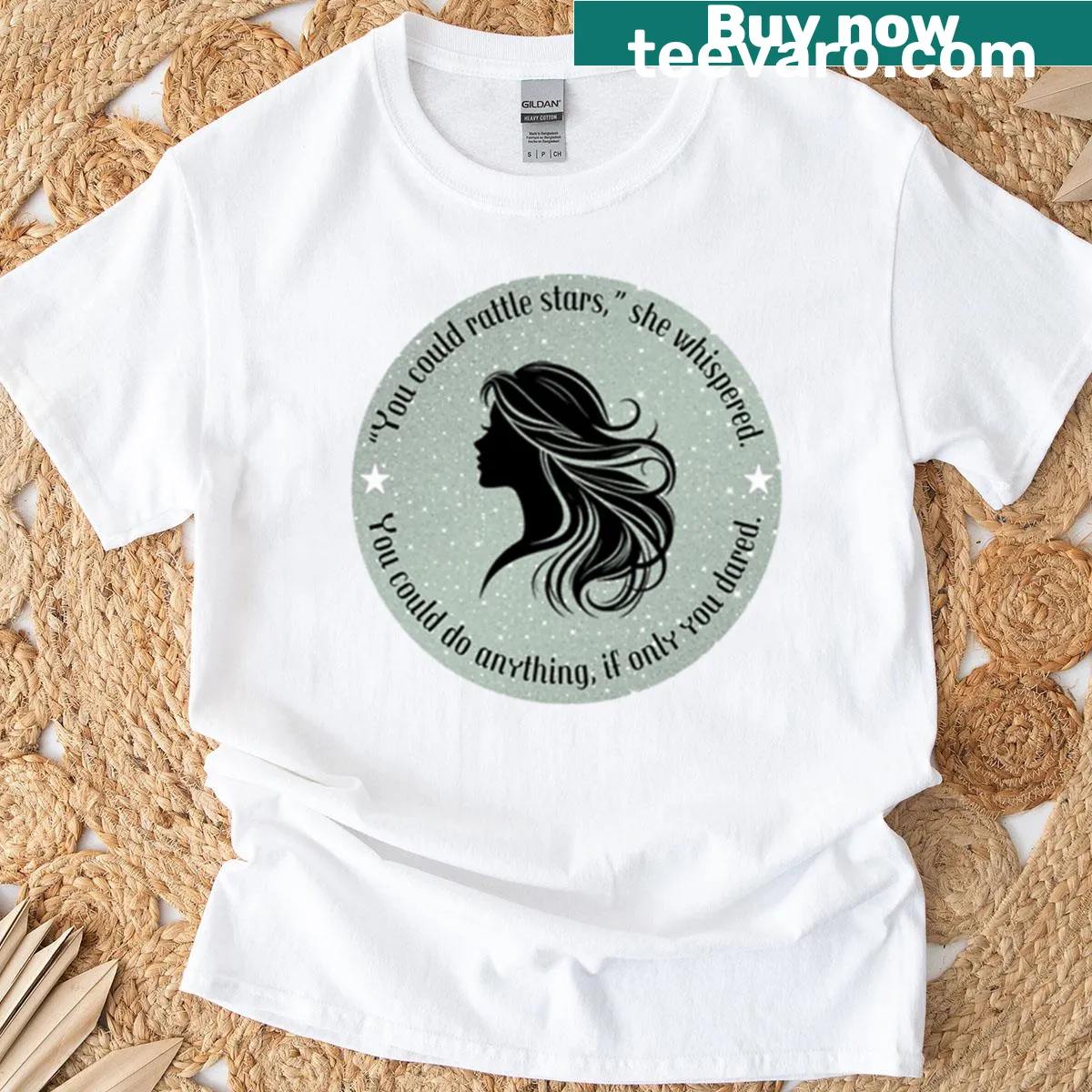Inspirational typography T-shirt featuring quote from Celaena — on a men's t-shirt