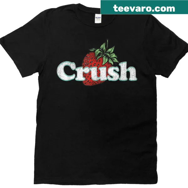 Retro strawberry crush graphic on a novelty T-shirt