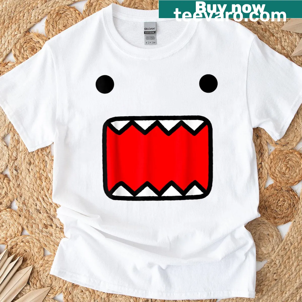 Vintage Domo-kun t-shirt featuring emo cartoon design — on a men's t-shirt