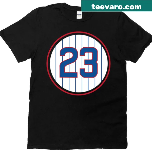 Oversized Ryne Sandberg 23 T-shirt honoring the baseball legend.