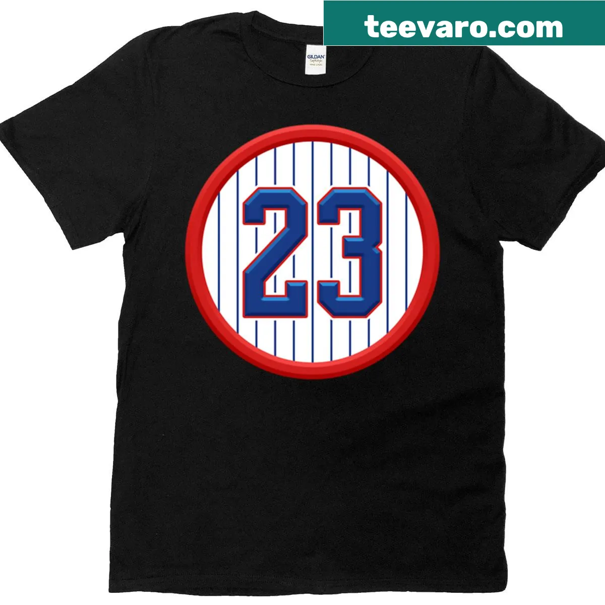 Ryne Sandberg 23 T-shirt featuring simple name and number design. — on a men's t-shirt