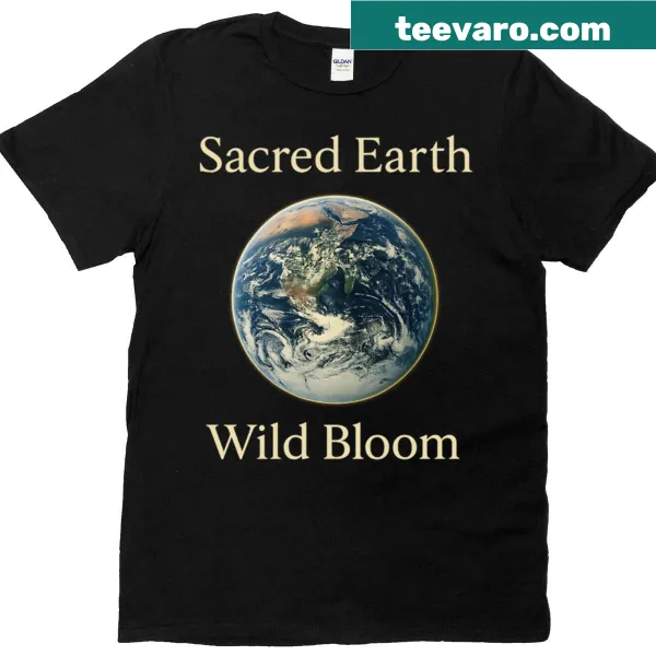 Shirt featuring a bold bloom graphic celebrating Earth and nature