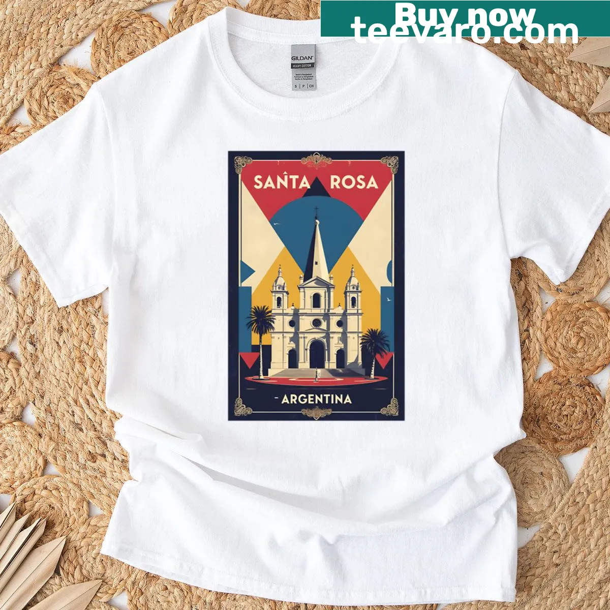 Vintage Santa Rosa Argentina travel T-shirt — on a men's t-shirt