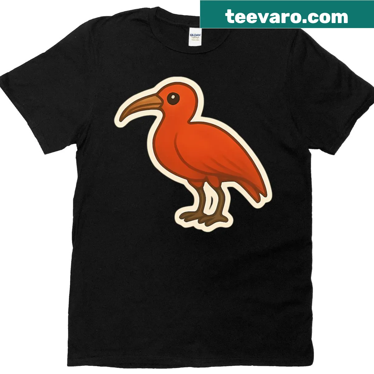 Illustrated Scarlet Ibis T-shirt featuring a striking bird design — on a men's t-shirt