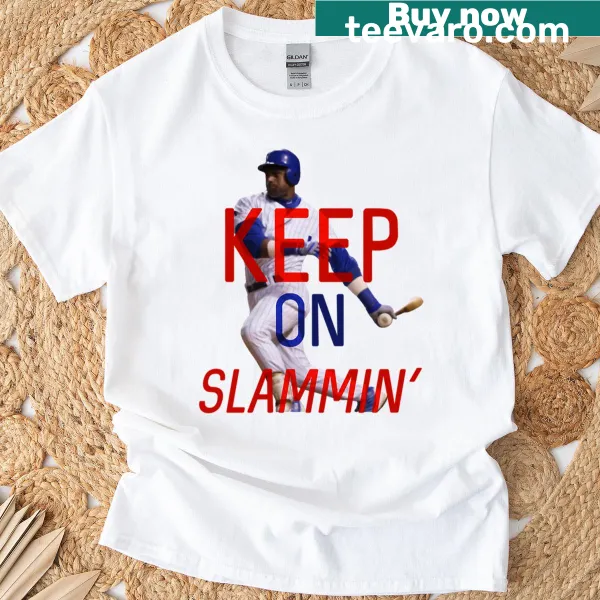 Oversized T-shirt featuring sports illustration of Slammin Sammy