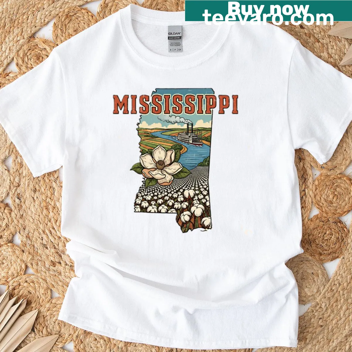 Mississippi state pride t-shirt with bold typography — on a men's t-shirt