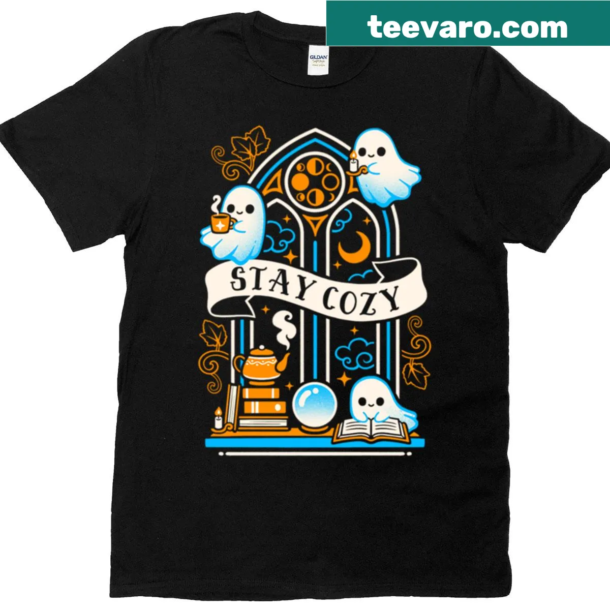 Cute T-shirt featuring spooky ghosts illustration — on a men's t-shirt