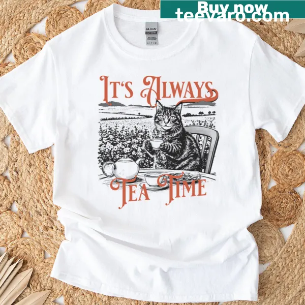 Illustrated tea cup with steam design on a Tea Lovers T-shirt
