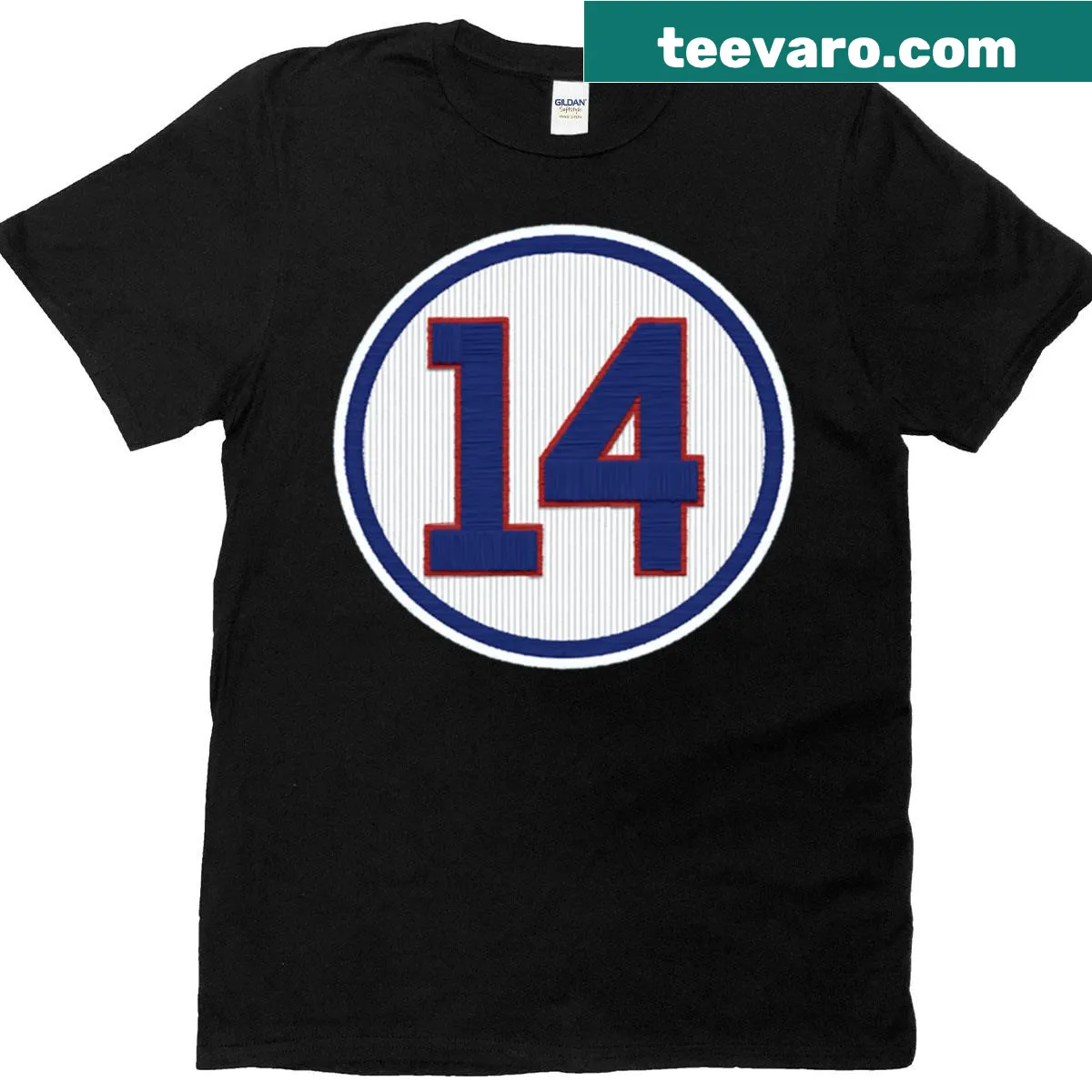 Vintage-style t-shirt featuring Ernie Banks retired number and design — on a men's t-shirt
