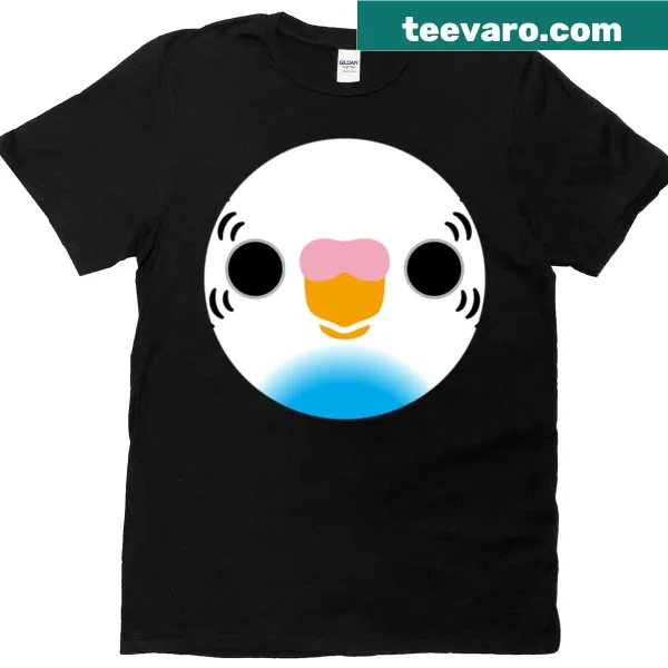 Illustrated recessive pied budgie graphic T-shirt for bird lovers