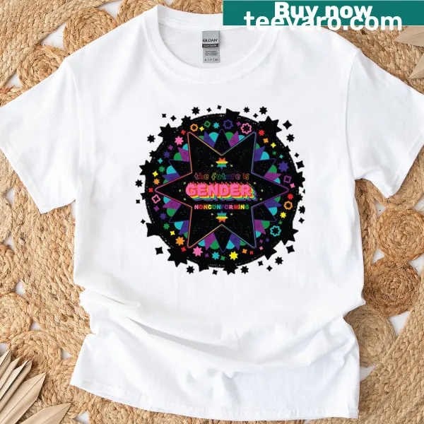 Typographic T-shirt with 'The Future Is Gender Nonconforming' text