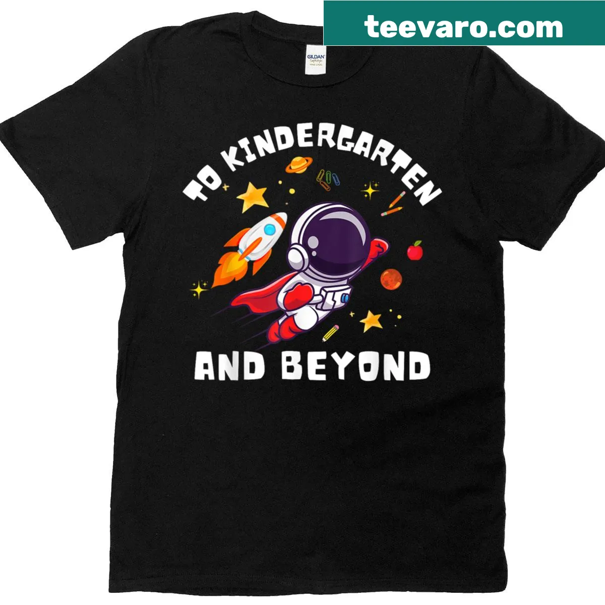 Funny astronaut T-shirt with back-to-school theme for kids — on a men's t-shirt