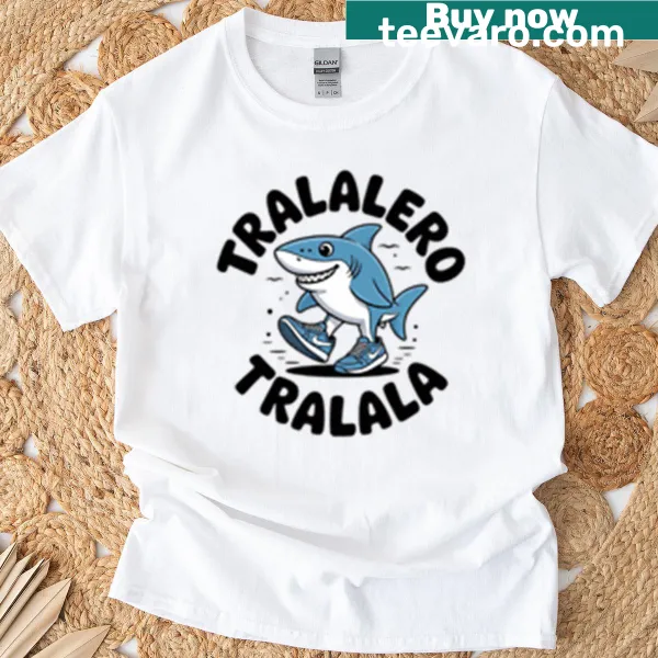 Whimsical Tralalero Tralala T-shirt featuring playful music-related text