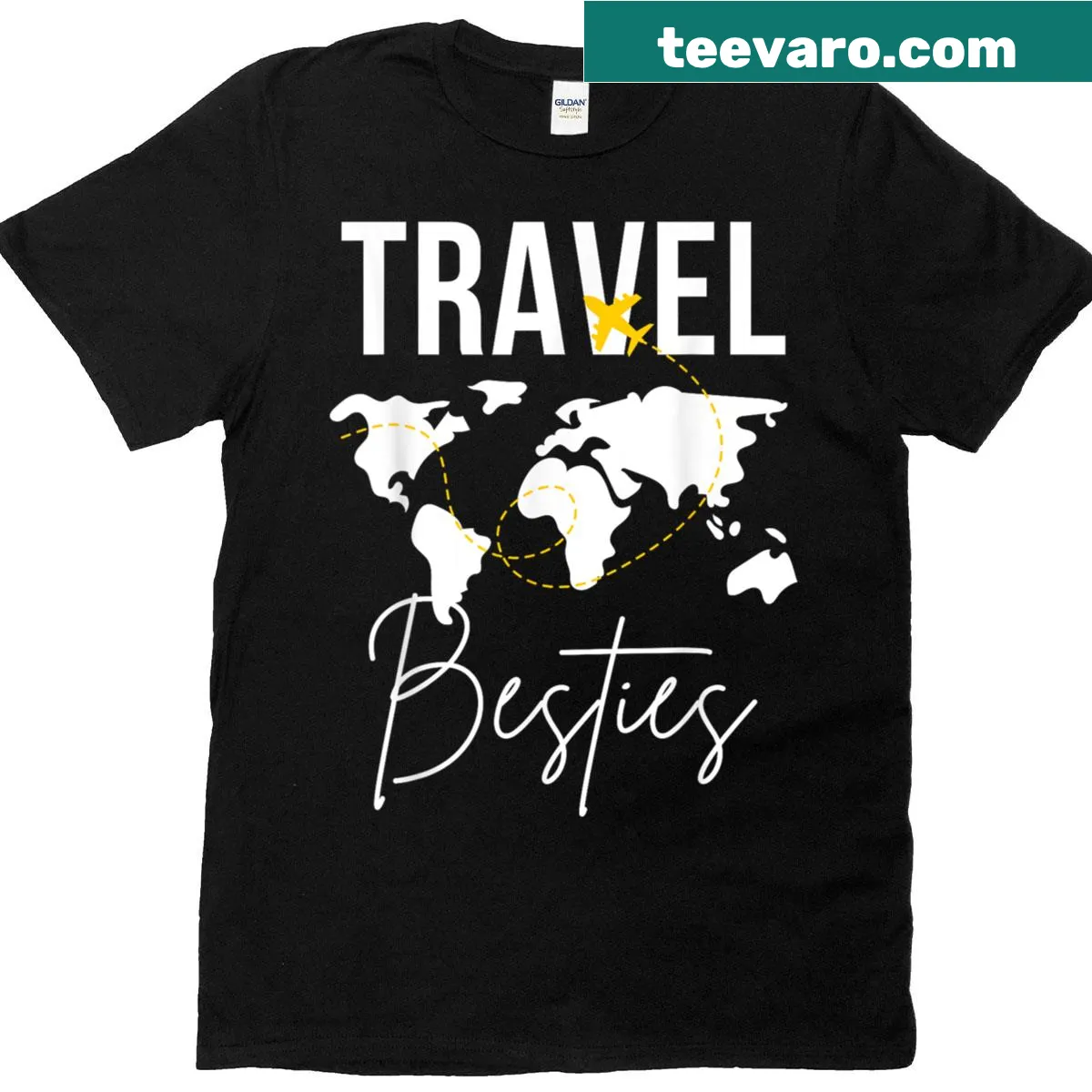 Matching best friend T-shirt designed for travel buddies and besties — on a men's t-shirt