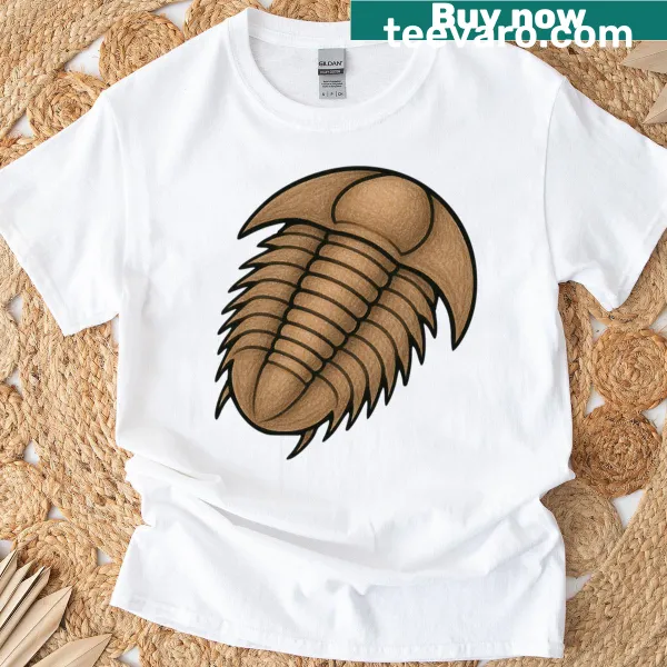 Illustration of a trilobite fossil in detailed design