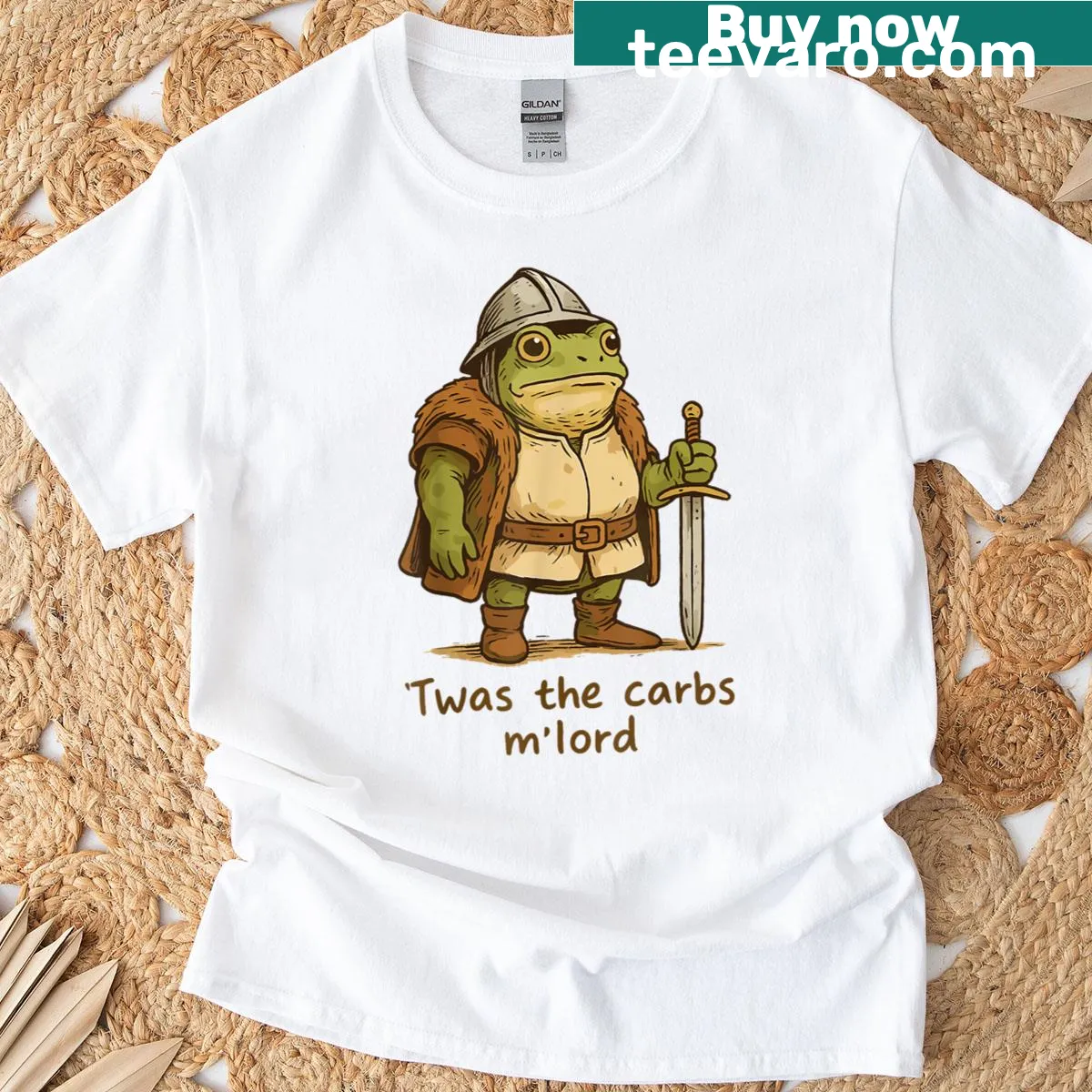 Cute cartoon frog meme graphic T-shirt for kids — on a men's t-shirt