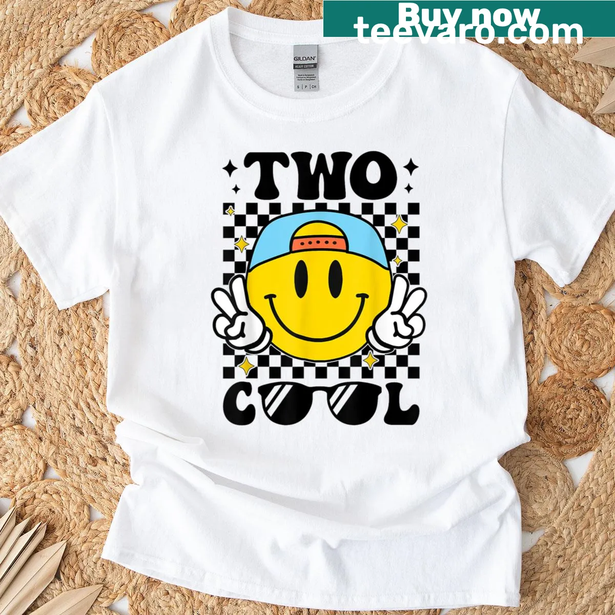 Birthday t-shirt for a two-year-old boy with playful design — on a men's t-shirt
