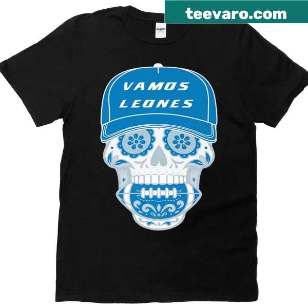 T-shirt featuring the phrase 'Vamos Leones' in bold typography.