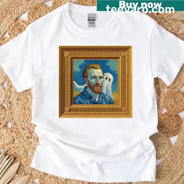 Ghostly Van Gogh character in a humorous artistic design