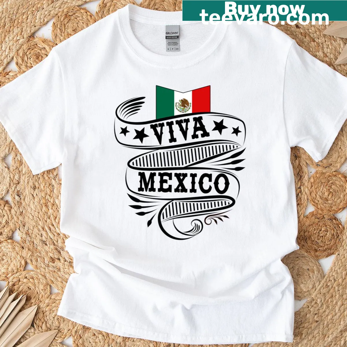 Mexican flag graphic celebrating Independence Day on a t-shirt — on a men's t-shirt