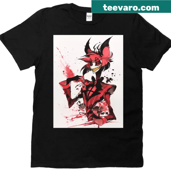 Watercolor illustration of Alastor on t-shirt