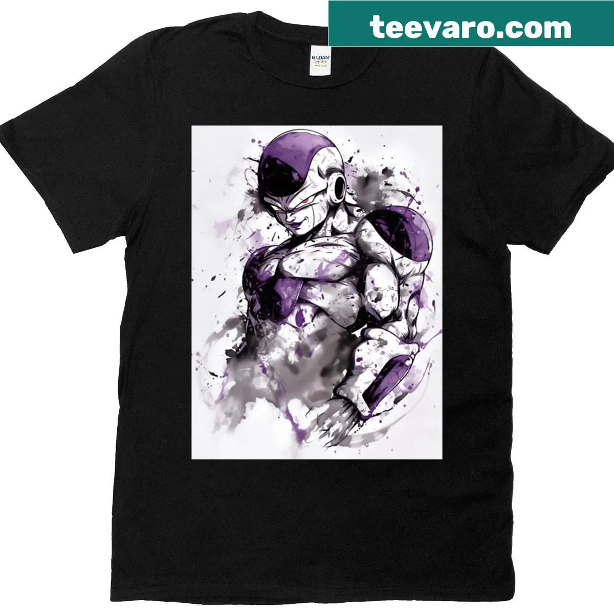 Watercolor design of Frieza on T-shirt — on a men's t-shirt