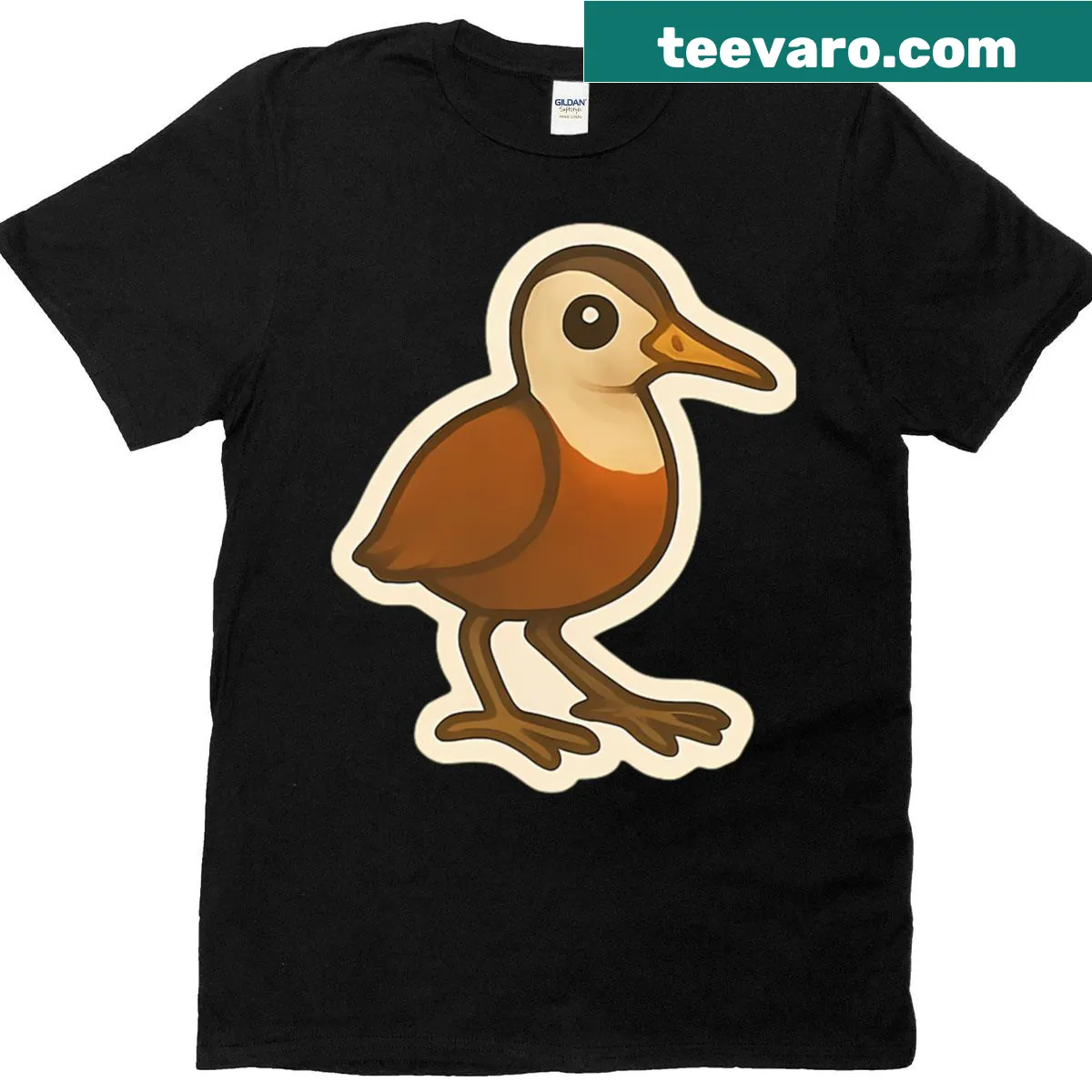 Illustration of a white-breasted waterhen on a T-shirt — on a men's t-shirt