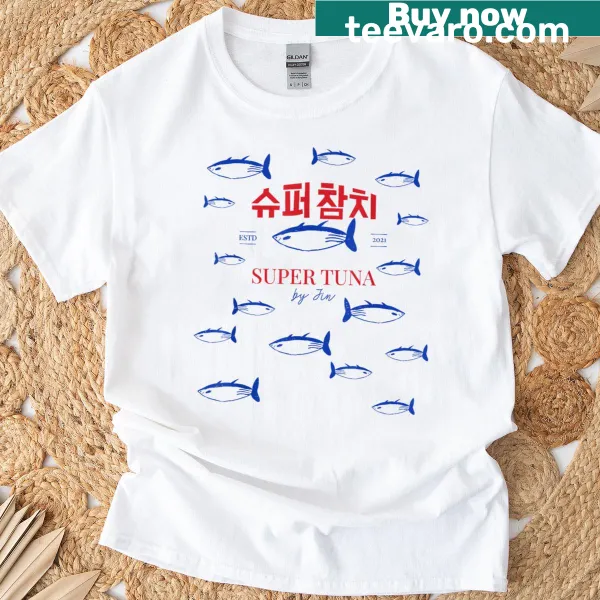 Funny K-pop Super Tuna Jin graphic T-shirt for women