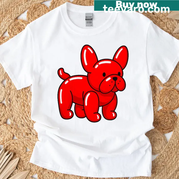 Cute cartoon French bulldog graphic on a women's pet lover tee
