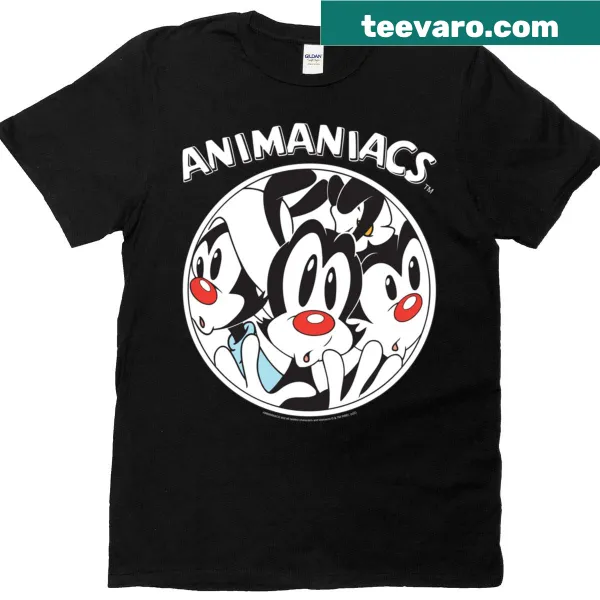Cartoon T-shirt with a close-up of Yakko Wakko's fish-eye view