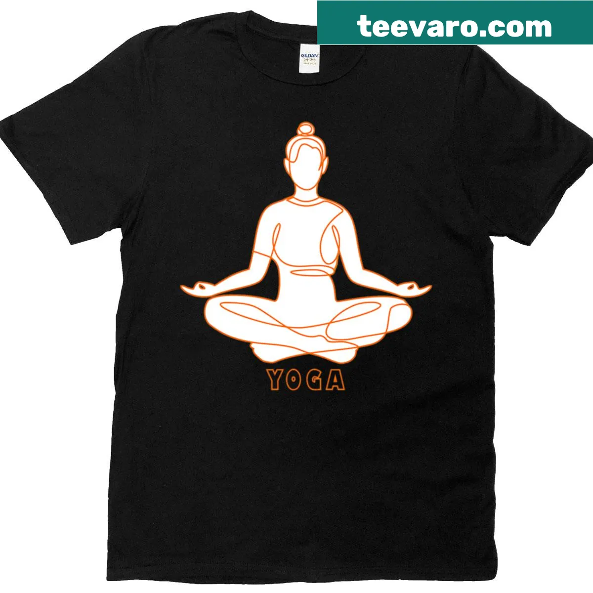 Illustrated yoga poses on fitness T-shirt — on a men's t-shirt