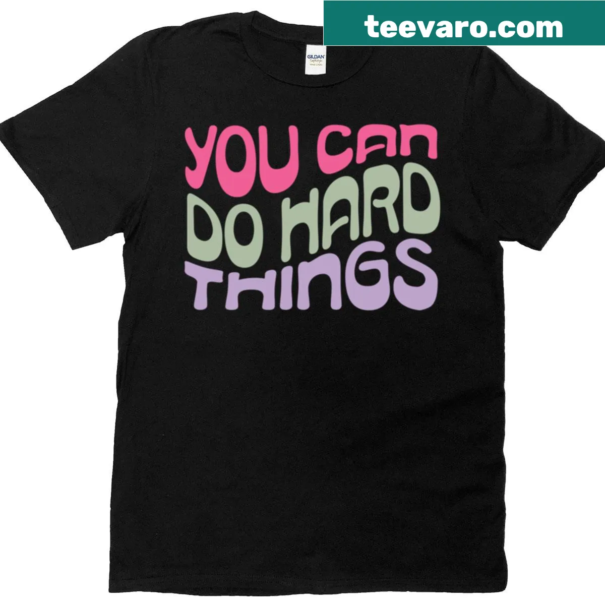 Motivational T-shirt with the quote 'You Can Do Hard Things' in stylish typography — on a men's t-shirt