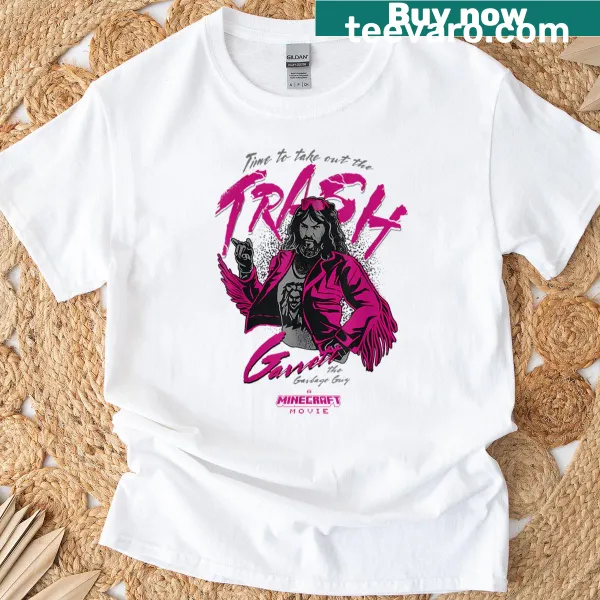Minecraft-themed T-shirt featuring Garret and humorous text