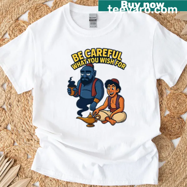 Funny T-shirt with Aladdin and magic lamp graphic text
