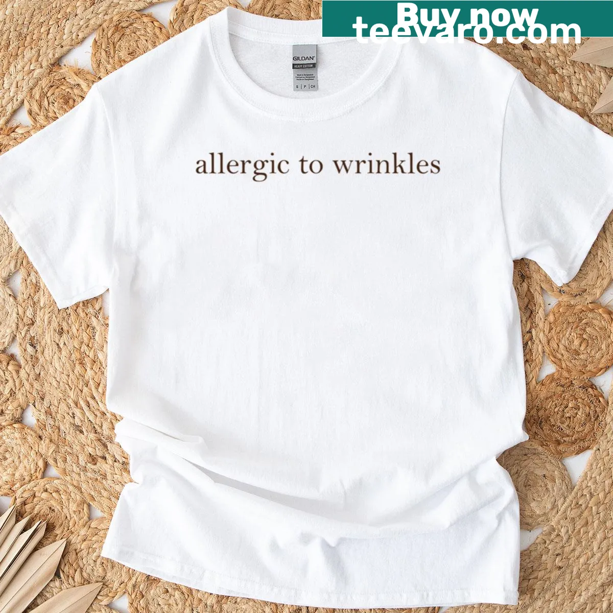 T-shirt with the phrase 'Allergic To Wrinkles' for estheticians and nurses — on a men's t-shirt