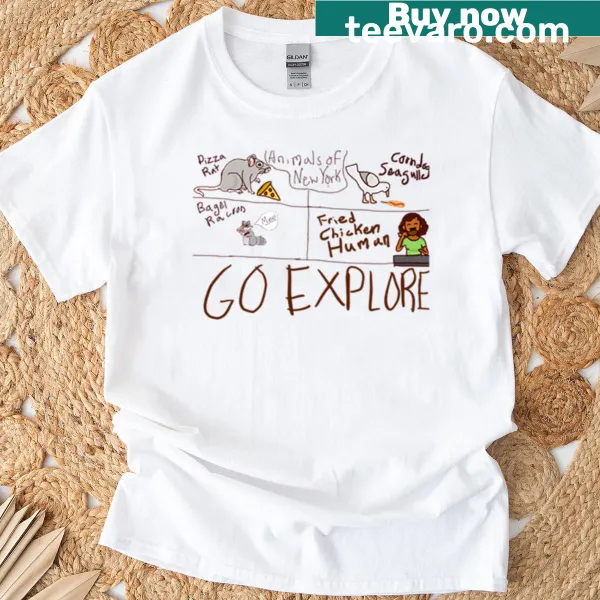 Illustrative T-shirt featuring various New York animals