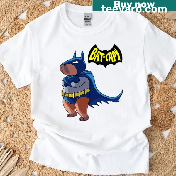 Fun illustration of Bat-capy the rodent in a playful superhero theme