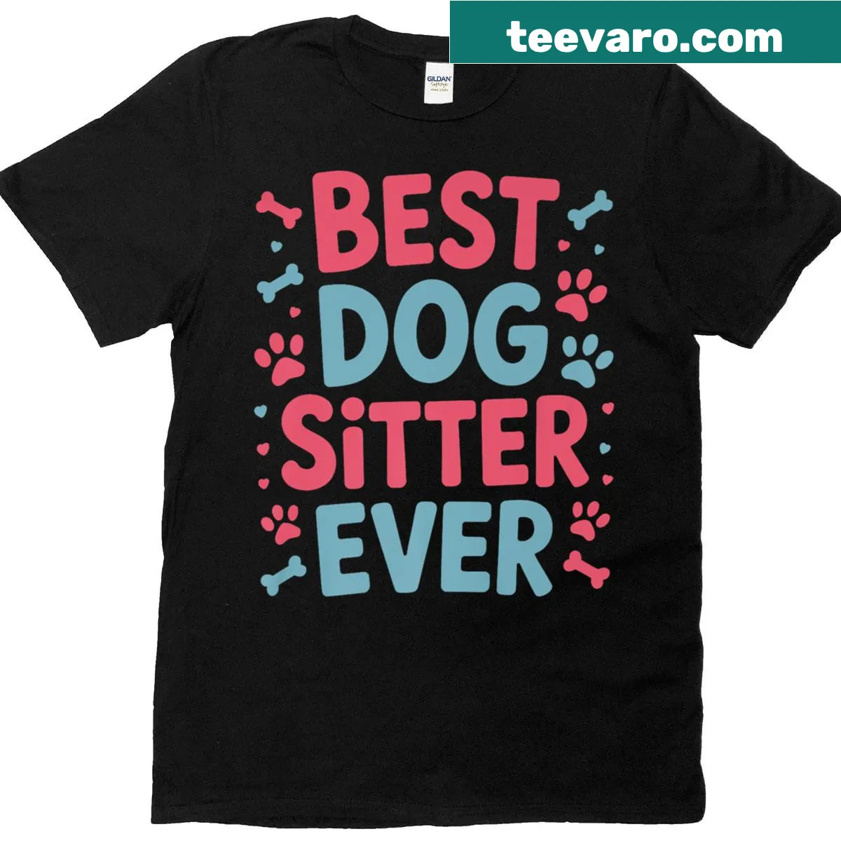 Funny text t-shirt for dog sitters and lovers. — on a men's t-shirt