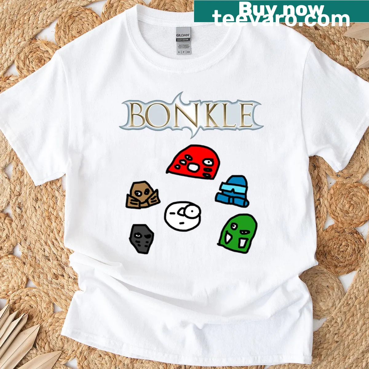 Minimalist hand-lettered Bonkle W design t-shirt — on a men's t-shirt