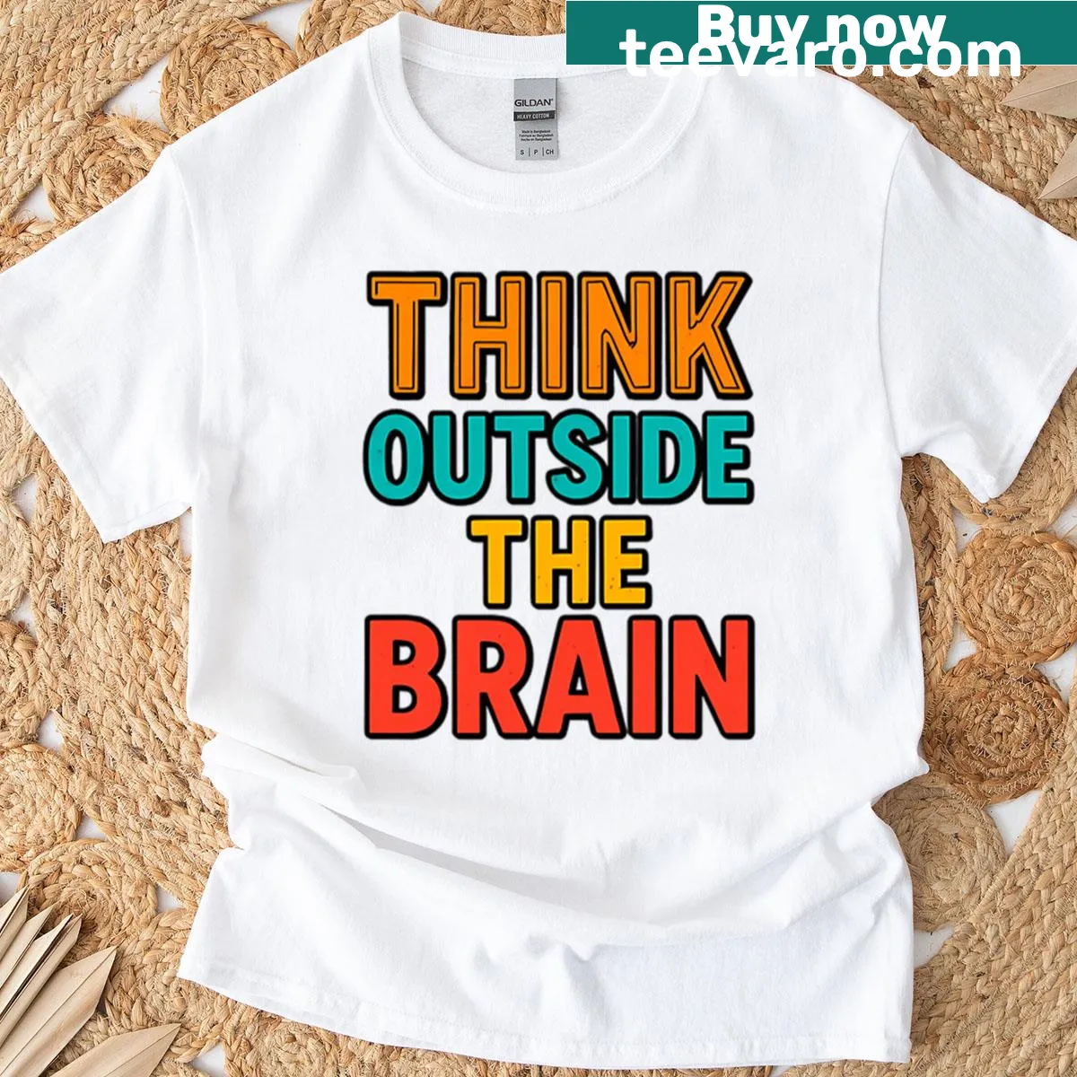 Inspirational Brain Teaser t-shirt with creative text — on a men's t-shirt