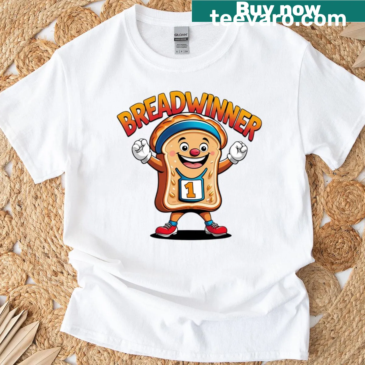 Funny bread pun graphic designed for winners and hustlers — on a men's t-shirt