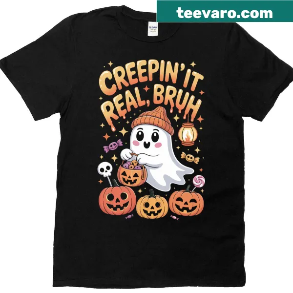 Cute ghost design for kids' Halloween T-shirt