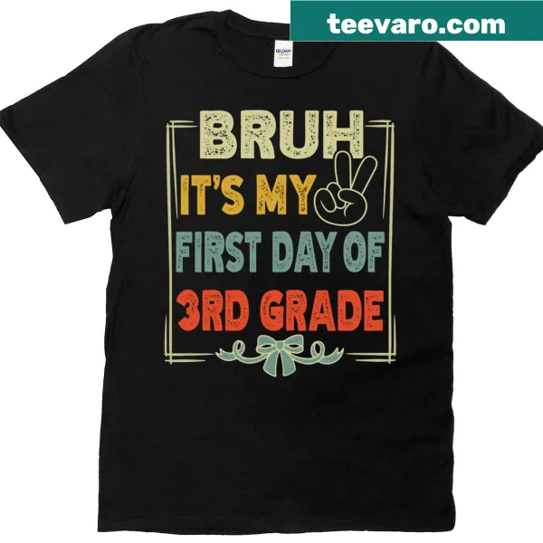 Playful T-shirt for kids celebrating their first day of 3rd grade